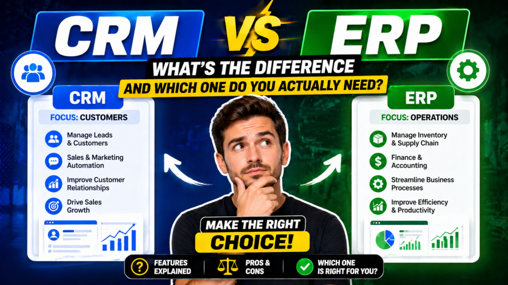 CRM vs ERP: What’s the Difference and Which One Do You Actually Need?